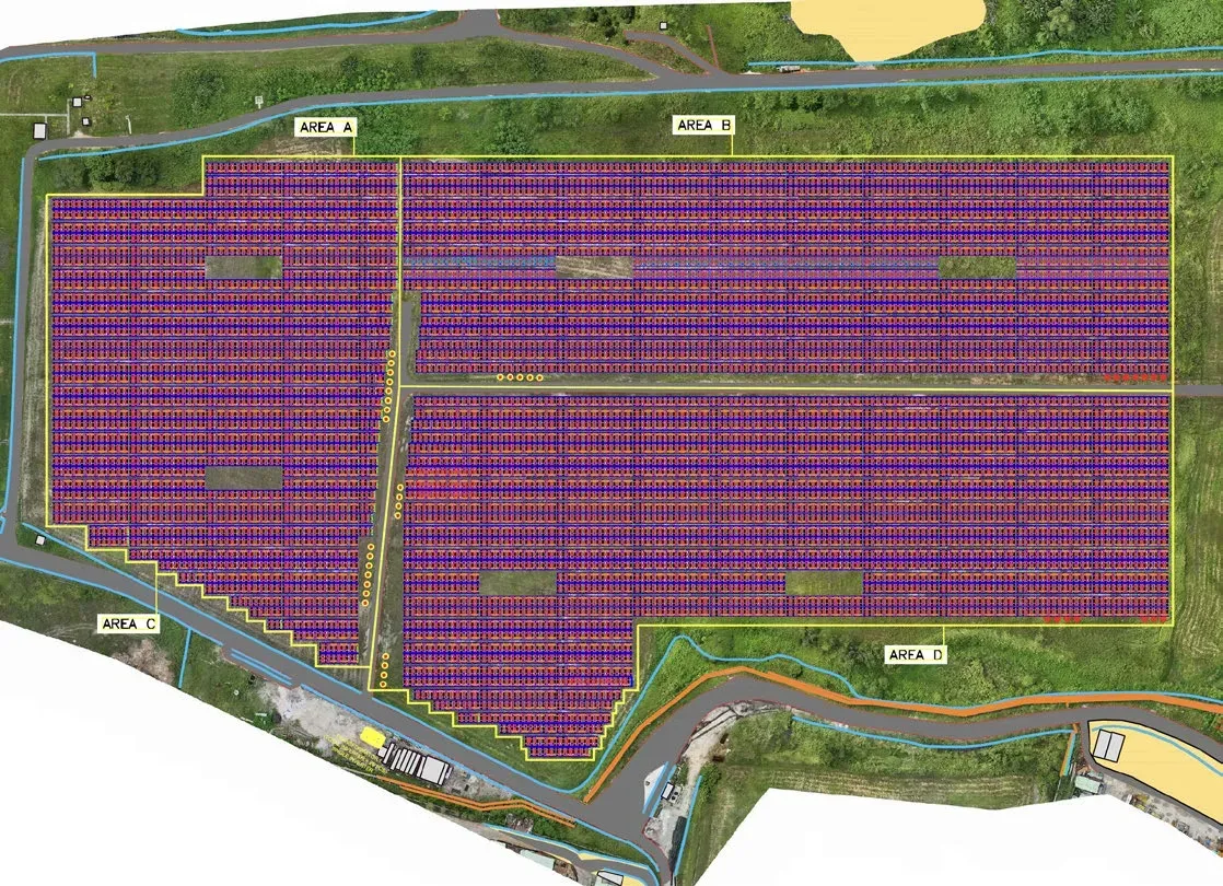 Tata letak modul PV Riau Andalan Pulp & Paper